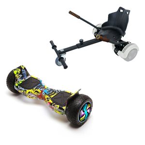 8.5 calowy Hoverboard ze Standardowym Hoverkartem, Hummer HipHop PRO, Zasięg Rozszerzony i Czarny Ergonomiczny Fotel, Smart Balance