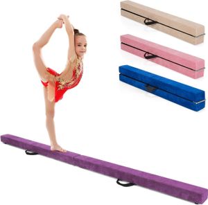 COSTWAY 210 cm kladina, skladacia gymnastická kladina, kladina s nosnosťou do 70 kg, prenosná kladina s držadlami na prenášanie, gymnastická kladina na domácu gymnastiku (fialová)