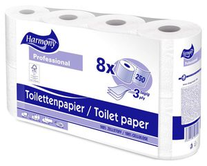 8x Toilettenpapier 3-lagig Harmony Professional 250 Blatt FSC®-zertifiziert