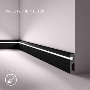 NOËL & MARQUET Lichtleiste IL10 Black WALLSTYL 80 x 20 x 2000 mm Polystyrol Schwarz Stuckleiste Deckenleiste LED Leiste NOËL & MARQUET Lichtleiste IL10 Black WALLSTYL 80 x 20 x 2000 mm Polystyrol Schwarz Stuckleiste Deckenleiste LED Leiste
