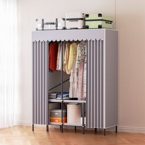 Bettizia Stoffschrank Kleiderschrank Staubdicht & Kleiderstange, Stoffkleiderschrank faltbarer für Schlafzimmer, Metallrahmen, 138 x170 x 48 cm Bettizia Stoffschrank Kleiderschrank Staubdicht & Kleiderstange, Stoffkleiderschrank faltbarer für Schlafzimmer, Metallrahmen, 138 x170 x 48 cm