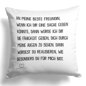 22Feels Beste Freundin Geschenk BFF Kissen Spruch Geburtstag Deko Frauen Büro Dekoration Freundschaft WG Wohnaccessoire Wohnzimmer Schlafzimmer Couch