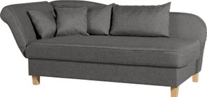 Max Winzer Recamiere mit Armteil links klappbar Selma - Flachgewebe anthrazit - Maße: 190 / 210 x 88 x 82 cm