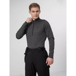 4F - Herren Langarmshirt, Underlayer mit Microfleece, Größen:S, Farben:dunkelgrau