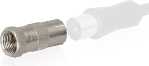 Wicked Chili F-Stecker Koax Adapter - F-Stecker auf Koax IEC-Buchse z.B. für DVB-T2 Antenne (Material: Kupfer)