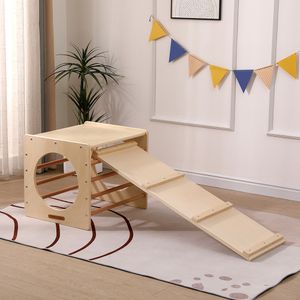 HOME DELUXE Kletterwand Kletterwürfel mit Rutsche FINN - aus Kiefernholz | Kletterampe, Kletterdreieck