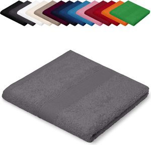 Saunatuch XXL 100x200 cm Saunalaken Strandtuch Saunahandtuch 100% Baumwolle Badelaken, Farbe: Hellgrau