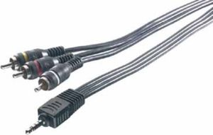 Pripojovací AV kábel 4-pin jack - 3x cinch (audio/video)