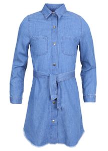 Blaues Jeanskleid mit Knöpfen für Mädchen T-Shirt-Kleid Druckknöpfe 7-8 Jahre