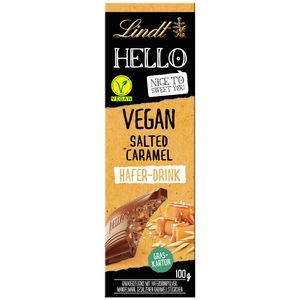 Lindt HELLO Tafel Vegan Salted Caramel | 100g Tafel | mit Haferdrink, Mandelmark, Karamellzucker und einem Hauch von Salz | Schokoladengeschenk