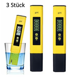3x PH Wert Wasser Messgerät Digital Messer Tester Trinkwasser, Schwimmbad, Aquarium oder Labor