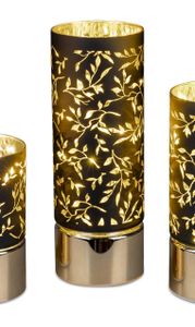 LED Deko Tischlampe, Stimmungslicht RANKEN H. 25cm schwarz gold Formano H24