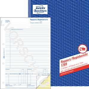 Avery Zweckform 1769, Rapport/Regiebericht, A4, selbstdurchschreibend, 2x40 Blatt