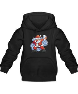 Santa Clause Dabbing Fabelhaft Glamourös Kinder Kapuzenpullover Hoodie, Schwarz, 128