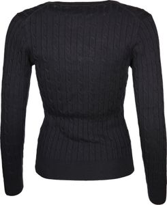 Zopfstrick V-Neck Pullover aus Stretch-Baumwolle
