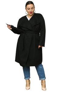 Semišový kabát SIMONA v černé barvě