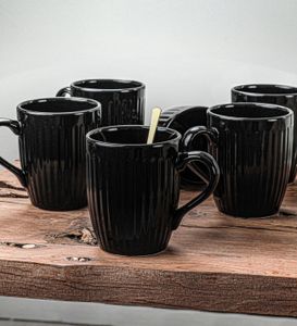 Hermia Concept, Angele- KRM1433, Schwarz, Kaffeebecher, 100% Keramik