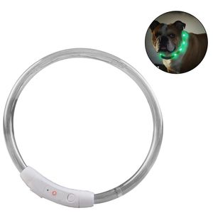 Hunde Leuchthalsband LED, USB Wiederaufladbares Hundehalsband Leuchtend Längenverstellbarer Haustier Sicherheit Kragen für Hunde und Katzen mit Hundemuster,3 Beleuchtungsmodi(70cm) (Style 3)