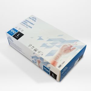 100er Pack | Disposable Vinyl Einweghandschuhe | Weiß, Größe L | INTCO