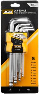 JCB | Innensechskantschlüssel Set mit Kugelkopf, 9TLG 1,5-10mm