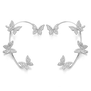 INF Ear Cuffs Ohrringe mit Schmetterlingen 1 Paar Silber