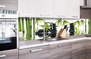 Küchenrückwand Folie selbstklebend ZEN STEINE 260 x 60 cm - Klebefolie - Dekofolie - Spritzschutz für Küche -