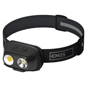 EMOS aufladbare Outdoor LED-Stirnlampe, 7 Lichtmodi, Bewegungsmelder, 6,5 St. Leuchtdauer, Helligkeit 500lm, Leuchtweite 130m, neut.-/warmweiß,, P3542