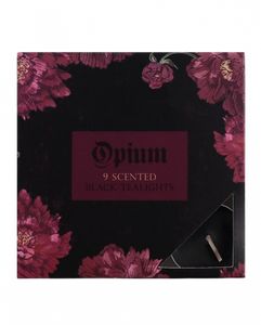 9 Stück Opium Parfümierte Schwarze Teelichter