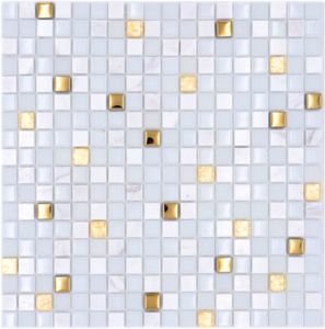 Mosaik Fliese Edelstahl gold Gold Stahl Garten & Heimwerken Baumarkt Innenausbau Fliesen 