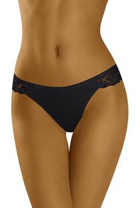 Wolbar zauberhafter damen string mit rüsche wb28 , schwarz, m