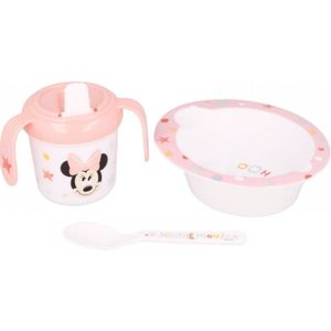 Súprava detského riadu - hrnček, miska a lyžička |Minnie Mouse (Disney Baby)