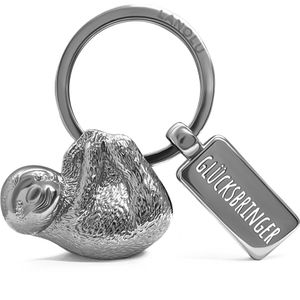 LANOLU Faultier Schlüsselanhänger Tiere Metall mit Gravur Glücksbringer Sloth Keychain 3D Figur Faultier Anhänger Faultier Geschenkideen