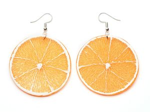Orangenscheibe Ohrringe Miniblings Hänger Orange Frucht Sommer Barkeeper XL
