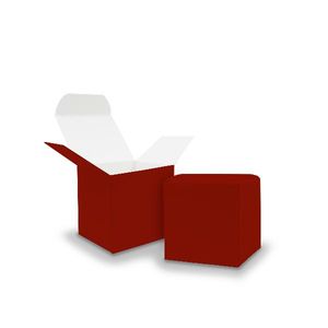 itenga Würfelbox aus Karton 5x5cm dunkelrot Gastgeschenk