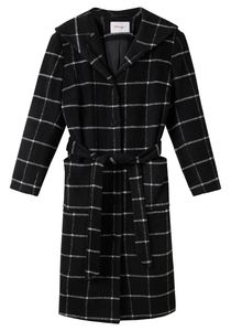 sheego Damen Große Größen Mantel mit Bindegürtel und großem Kragen Kurzmantel Citywear klassisch - gemustert