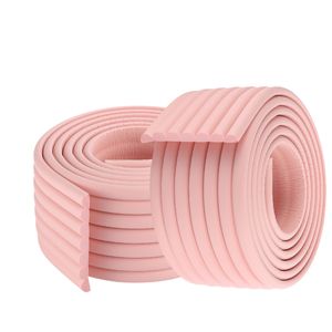 (2er-Pack) 2 Meter W-Form Multifunktionaler Ultra-Breitkantenschutz Verbreiterte Verdickung Crash Bar Kinder Stoßstange Streifen, Pink