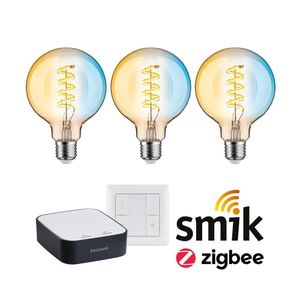 Paulmann Smartes Zigbee 3.0 LED Starter Set Smik E27 - Globe G95 3x 7,5W 600lm tunable white