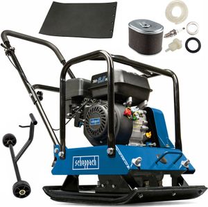 Scheppach Benzin Rüttelplatte HP2000S - 25 kN | 6,5PS | 104kg | 30cm Verdichtungstiefe | Vorlaufgeschwindigkeit 25 m/min | Plattengröße 550x440 mm