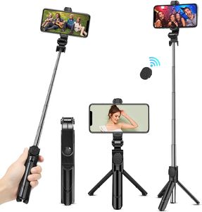 Selfie Stick Stativ, 360° Drehung mit Fernbedienung, Ausziehbarer, Handyhalter für iPhone, Android