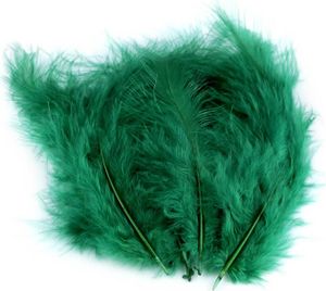 15-20 Flaumfedern 09-17cm gefärbt Bastelfedern Schmuckfedern Feder Farbwahl, Größe:09 - 17 cm, Farbe:49 tannengrün