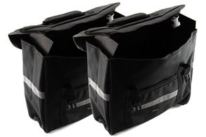 2 Stück Fahrrad Tasche Set Gepäckträgertasche Doppelpack Bag 15 Liter schwarz
