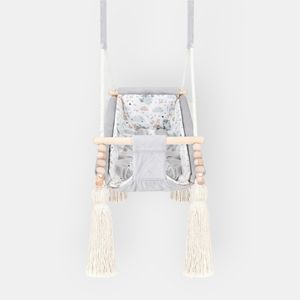 3-in-1 Babyschaukel aus Holz hellgrau – mit Sicherheitsgurt & pflegeleichter Einlage 3-in-1 Babyschaukel aus Holz hellgrau – mit Sicherheitsgurt & pflegeleichter Einlage