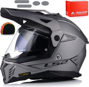 Enduro MX Quad Helm | LS2 MX702 Pioneer II | Crosshelm mit Sonenblende Visier 3XL (65-66cm)