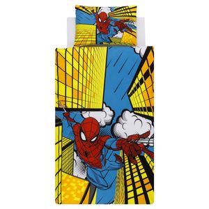 Spider-Man - wendbar - Bettwäsche-Set AG2101 (Einzelbett) (Blau/Gelb/Weiß)