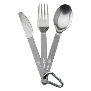 ESBIT Titan Besteck-Set, 3 teilig, mit Karabiner und Tasche