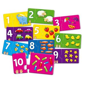 Montessori® Doppelpuzzle Spaß beim Zählen mit 10 Bilder,  20 Stk Jungen, Mädchen
