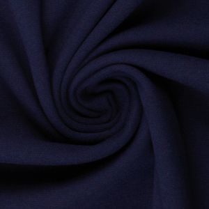Bündchenstoff Heike Dunkelblau, Uni 240 g/m², Strickschlauch glatt/fein, 50 cm Schlauch, Meterware