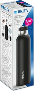 Brita Edelstahl-Flasche 0,65L schwarz für sodaTrio Wassersprudler (1er Pack)