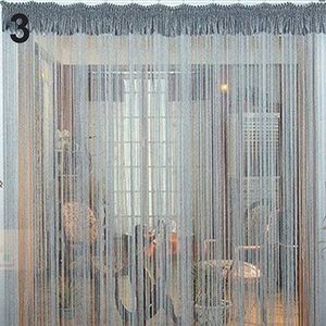 1x2m String Vorhang Perlen Tafel Zimmer Fenster Dekor DIY Quasten -Trenner Drape-Silber