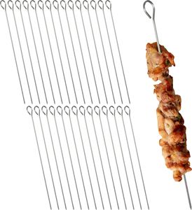 relaxdays Špízy na kebab z nehrdzavejúcej ocele, sada 30 ks